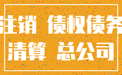 注销 债权债务_清算 总公司