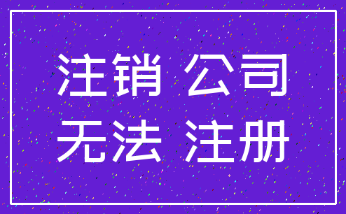 注销 公司_无法 注册