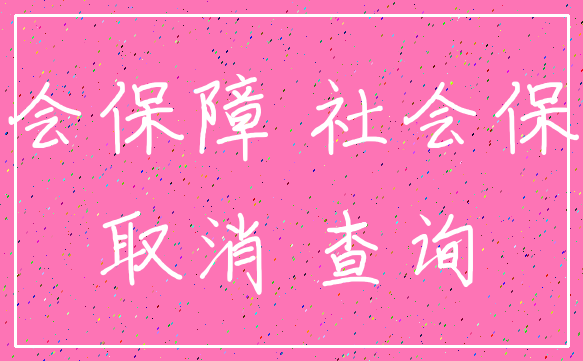 社会保障 社会保险_取消 查询