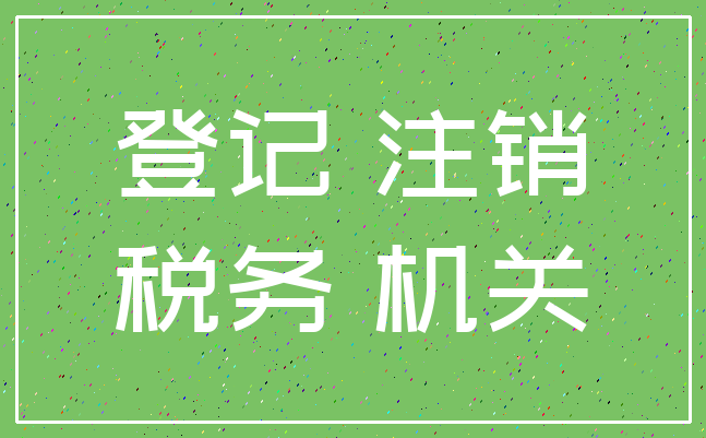 登记 注销_税务 机关