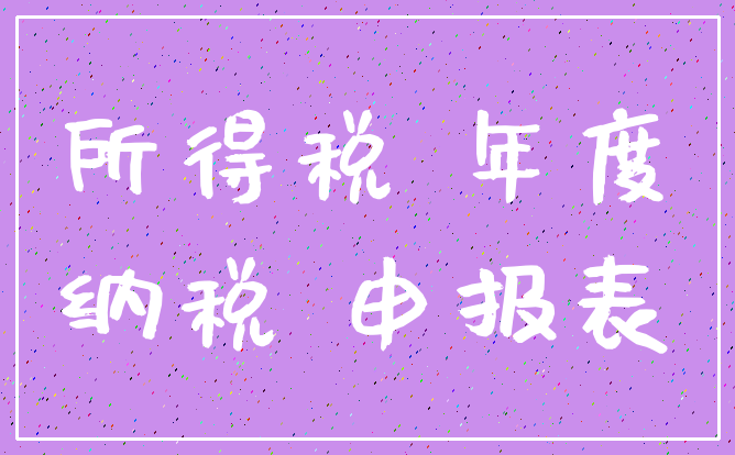 所得税 年度_纳税 申报表