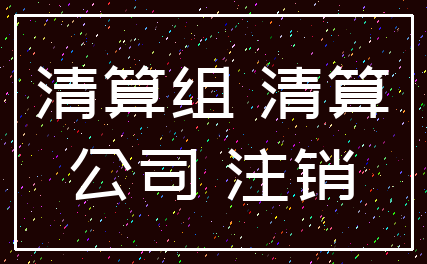 清算组 清算_公司 注销
