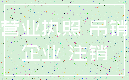 营业执照 吊销_企业 注销