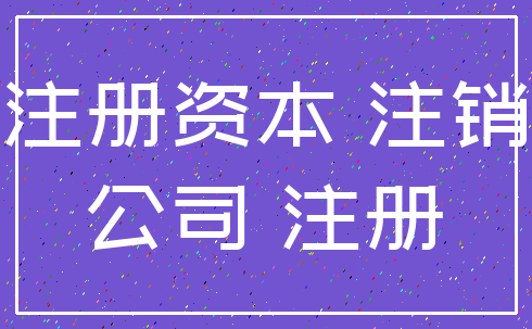 注册资本 注销_公司 注册