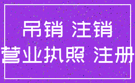 吊销 注销_营业执照 注册