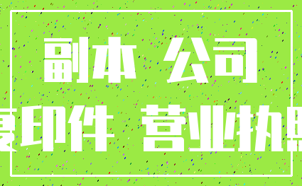 副本 公司_复印件 营业执照