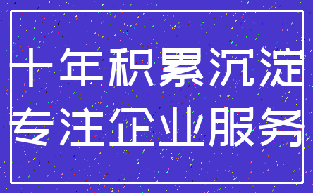 十年积累沉淀_专注企业服务