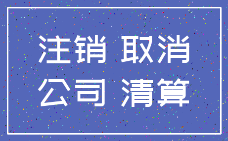 注销 取消_公司 清算
