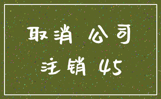 取消 公司_注销 45