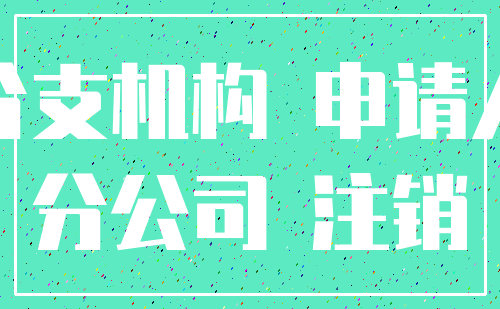 分支机构 申请人_分公司 注销