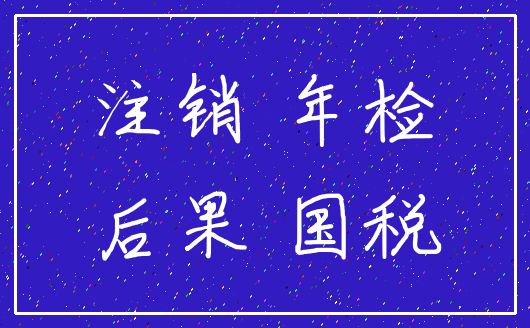 注销 年检_后果 国税