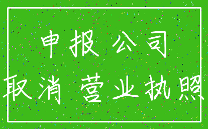 申报 公司_取消 营业执照