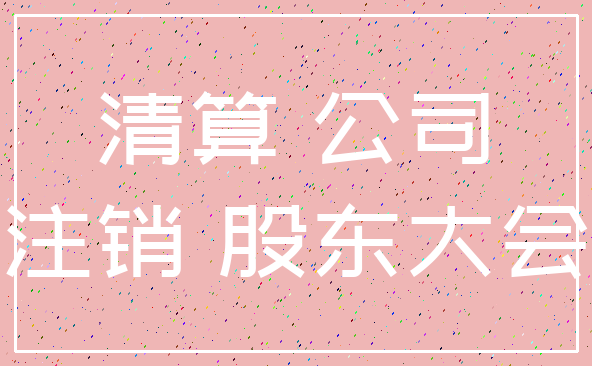 清算 公司_注销 股东大会