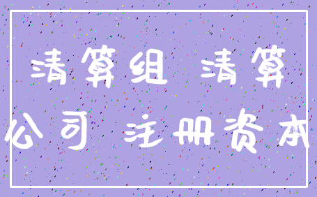 清算组 清算_公司 注册资本