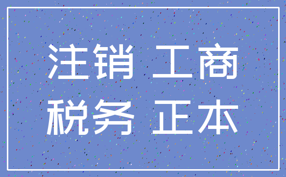 注销 工商_税务 正本