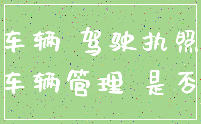 车辆 驾驶执照_车辆管理 是否