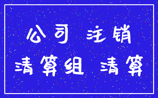 公司 注销_清算组 清算