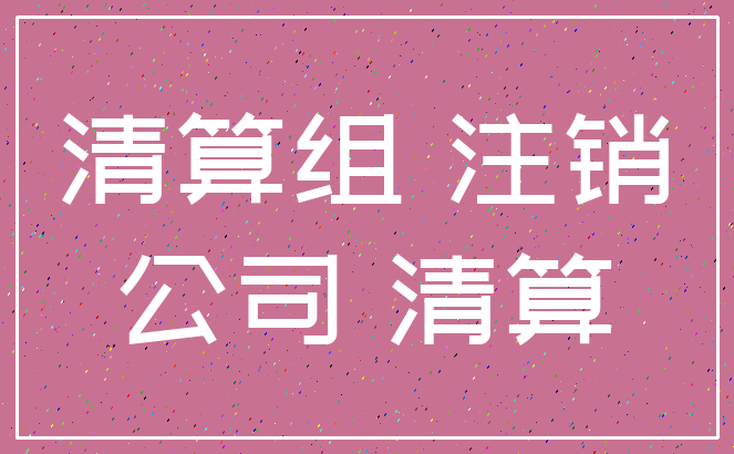 清算组 注销_公司 清算