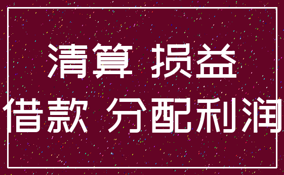 清算 损益_借款 分配利润