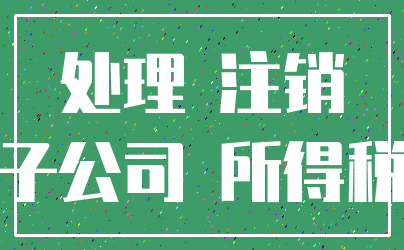 处理 注销_子公司 所得税