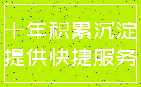 十年积累沉淀_提供快捷服务