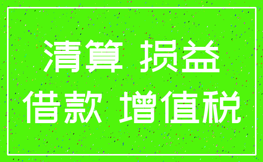 清算 损益_借款 增值税