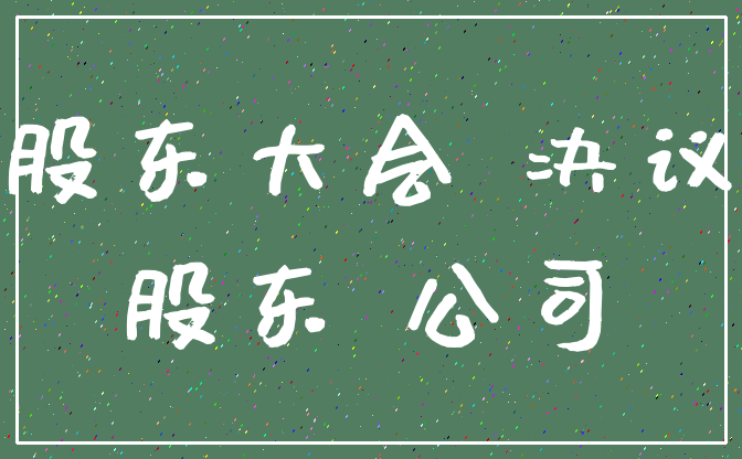 股东大会 决议_股东 公司
