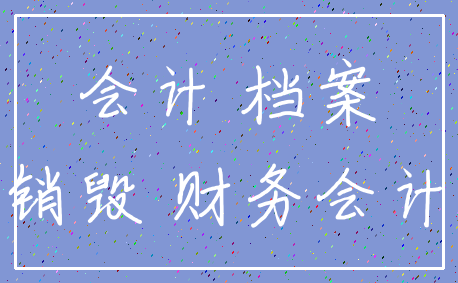 会计 档案_销毁 财务会计