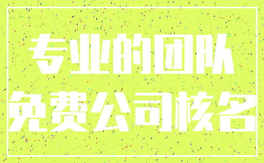 专业的团队_免费公司核名