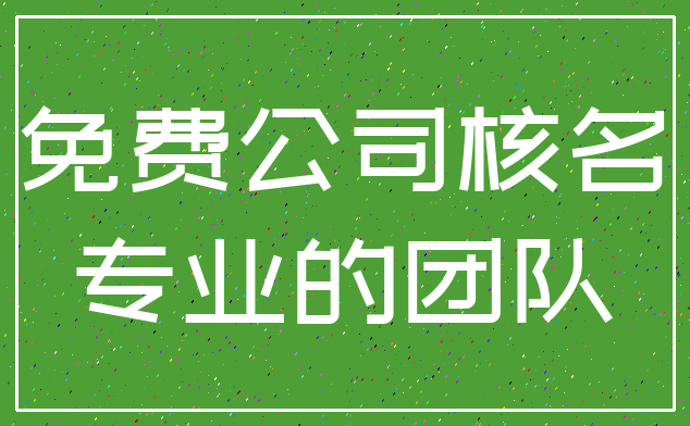免费公司核名_专业的团队