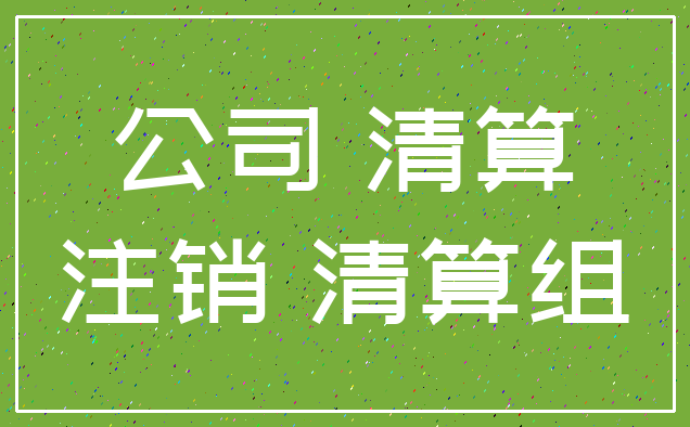 公司 清算_注销 清算组