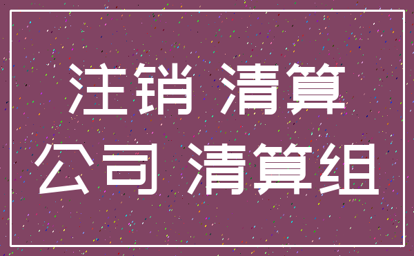 注销 清算_公司 清算组