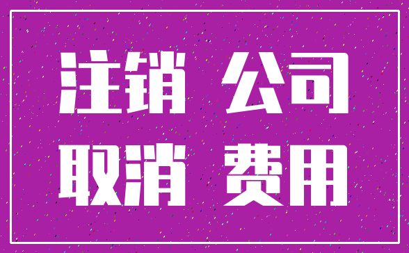 注销 公司_取消 费用