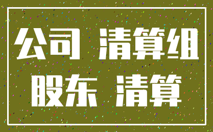 公司 清算组_股东 清算