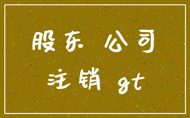 股东 公司_注销 gt