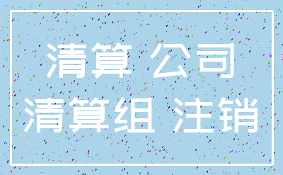 清算 公司_清算组 注销