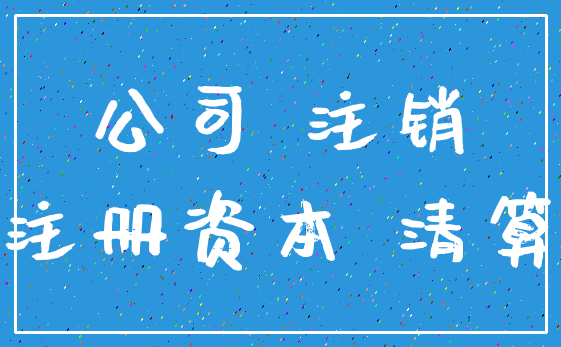 公司 注销_注册资本 清算