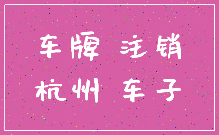 车牌 注销_杭州 车子