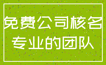 免费公司核名_专业的团队