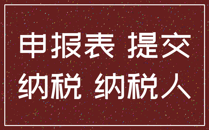 申报表 提交_纳税 纳税人