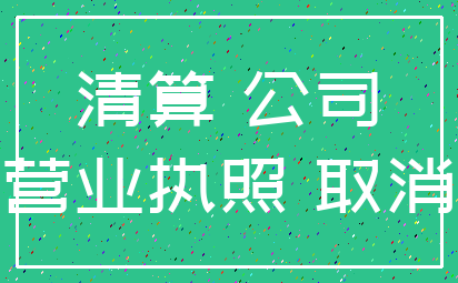清算 公司_营业执照 取消