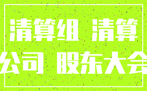 清算组 清算_公司 股东大会