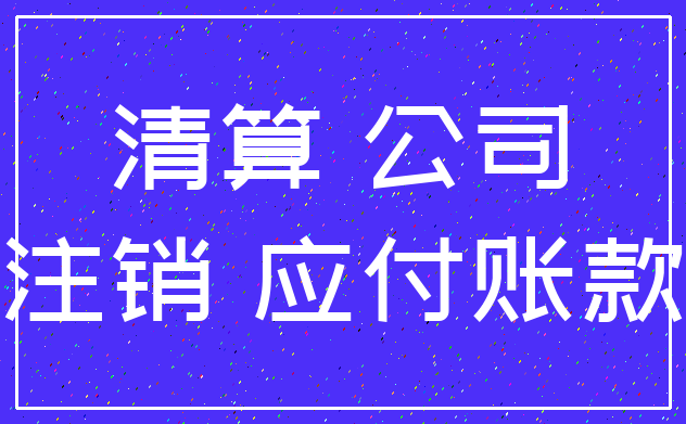 清算 公司_注销 应付账款