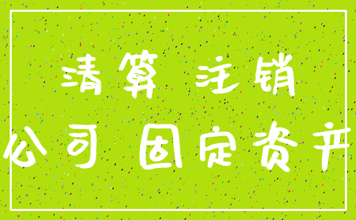 清算 注销_公司 固定资产
