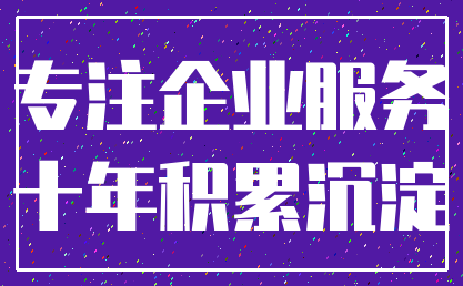专注企业服务_十年积累沉淀