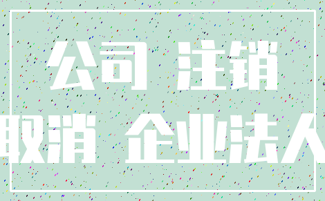 公司 注销_取消 企业法人