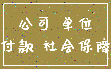 公司 单位_付款 社会保障