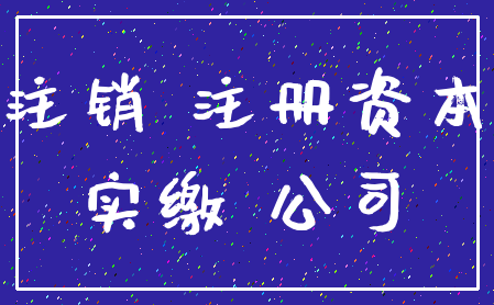 注销 注册资本_实缴 公司