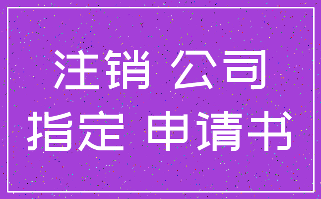 注销 公司_指定 申请书