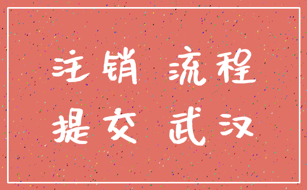 注销 流程_提交 武汉